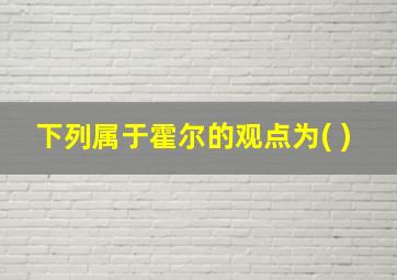 下列属于霍尔的观点为( )